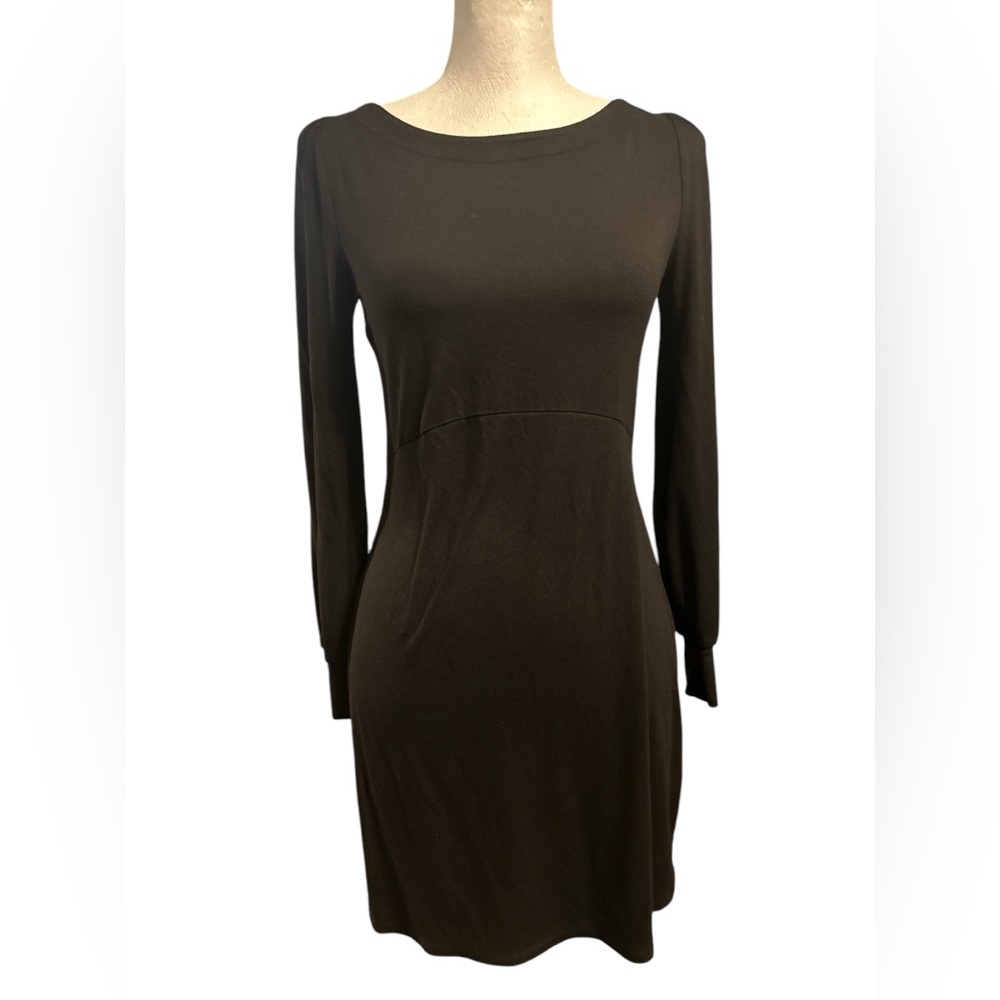Boden Womens Black Long Sleeve Boat Neck Empire Waist Jersey Dress US‎ 2P UK 6P